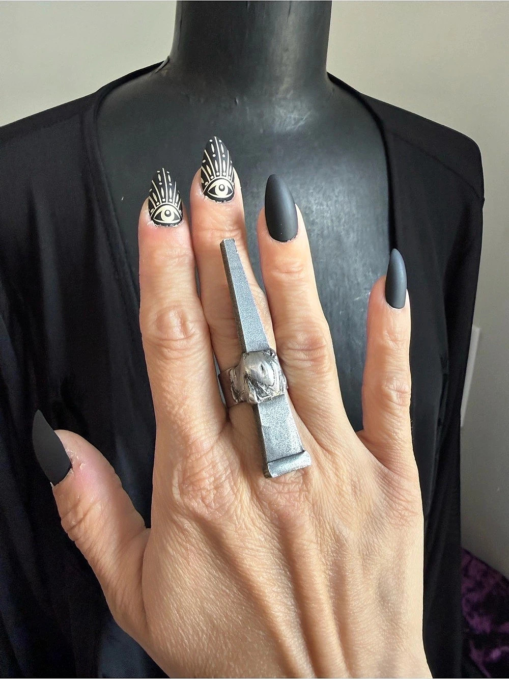 Coffin nail ring statement Ring protection jewelry witchy gothic jewelry